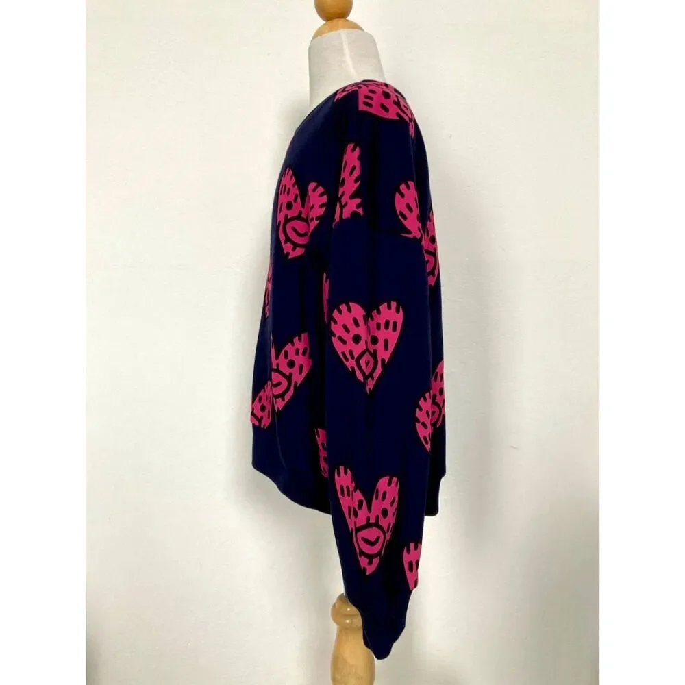 NEW Gap × Frank Ape Kids Graphic Sweatshirt Girls 12 X-Large Navy Graphic Heart